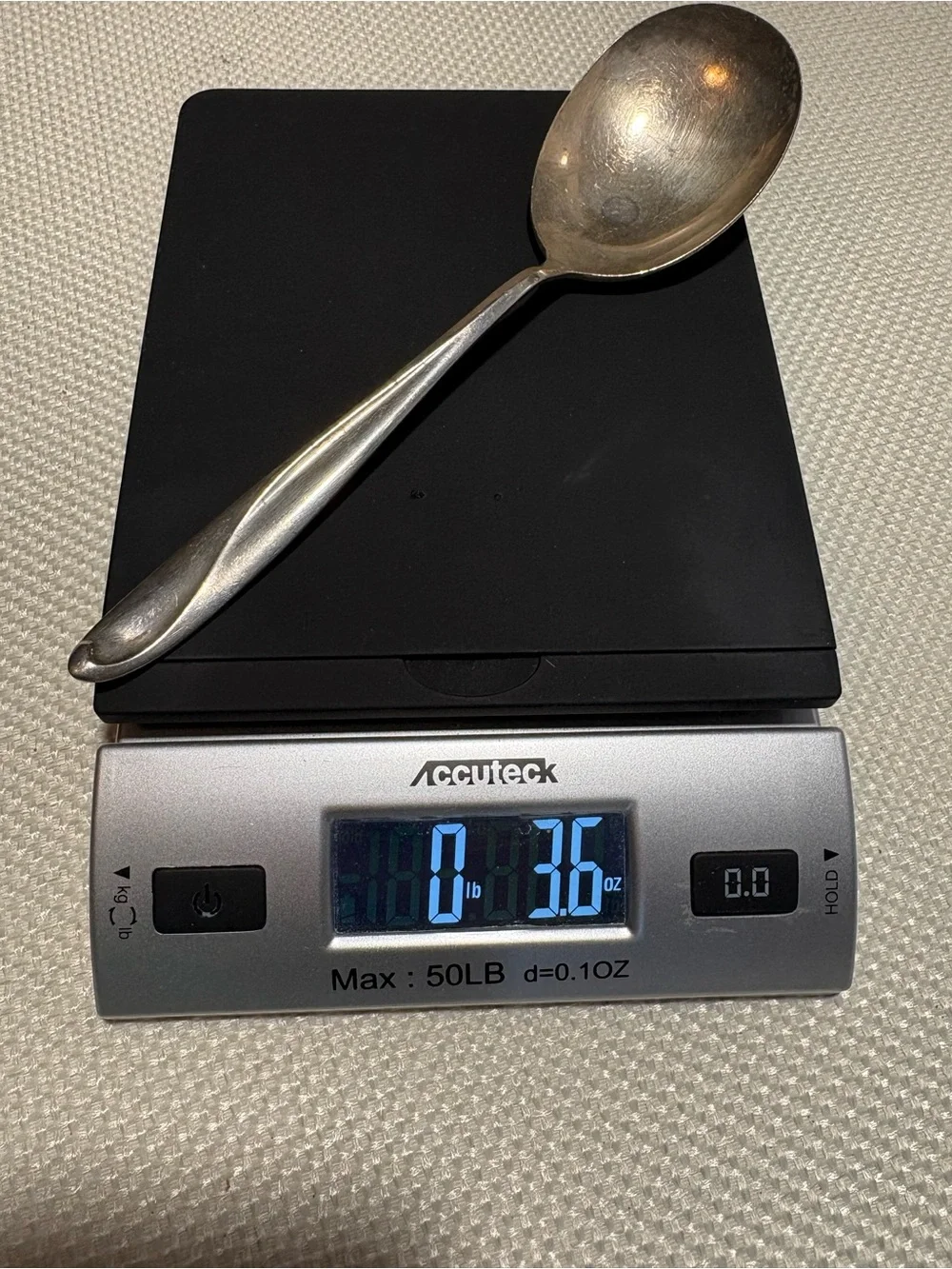 Reed & Barton Silver Sculpture Casserole Serving Spoon Sterling Heavy 1950s